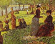 乔治 修拉 : La Grande Jatte, Sketch with Many Figures